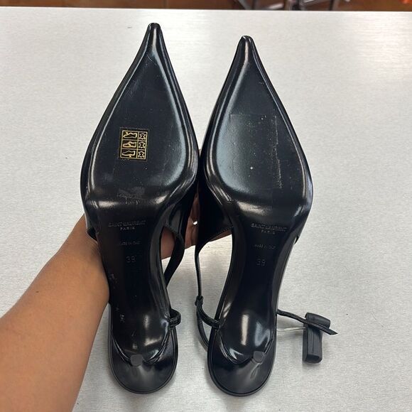 Saint Laurent Women's Black Slingback Heels - Picture 6 of 10